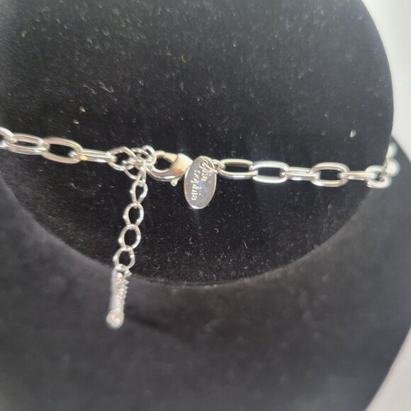 Lia Sophia Silver-Tone Charm Adjustable Necklace With Blue & Silver Accents - Picture 5 of 5